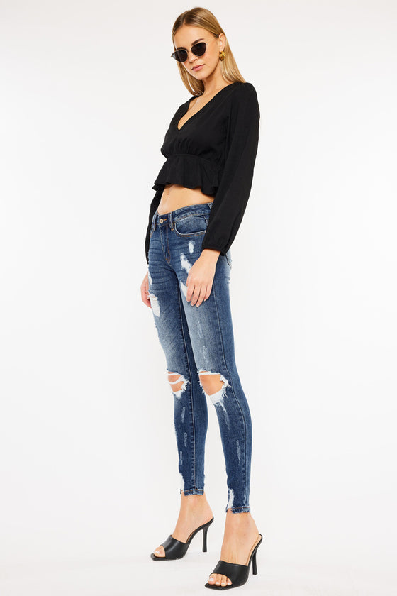 Cora Mid Rise Super Skinny Jeans - Official Kancan USA