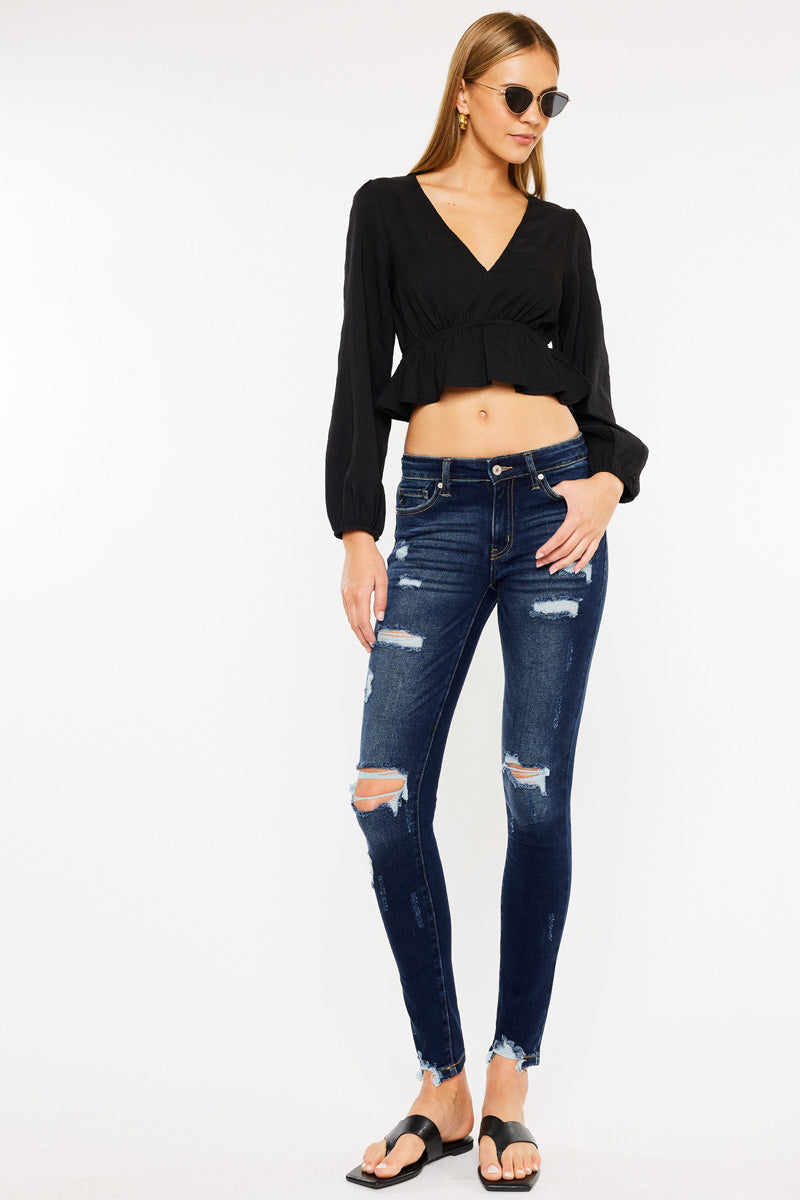 Cora Mid Rise Super Skinny Jeans - Official Kancan USA