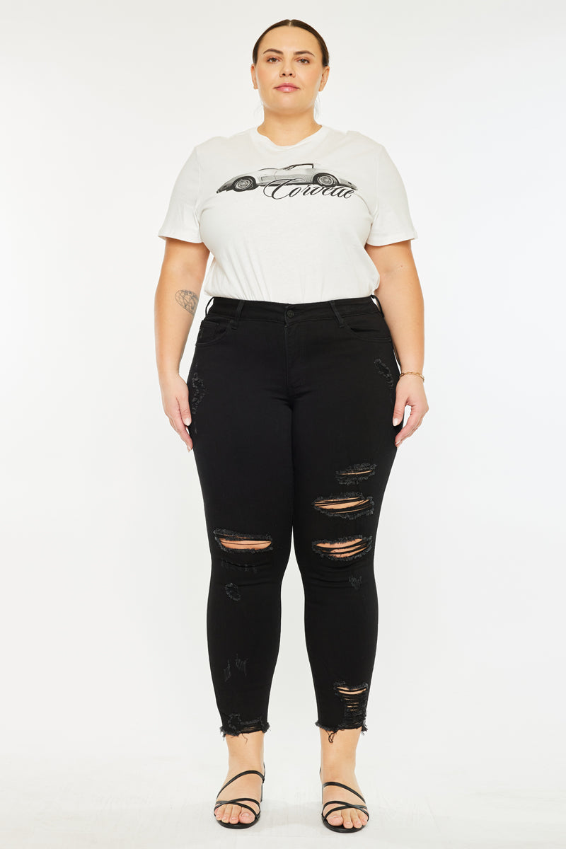 Genesis Mid Rise Ankle Skinny Jeans (Plus Size) - Official Kancan USA