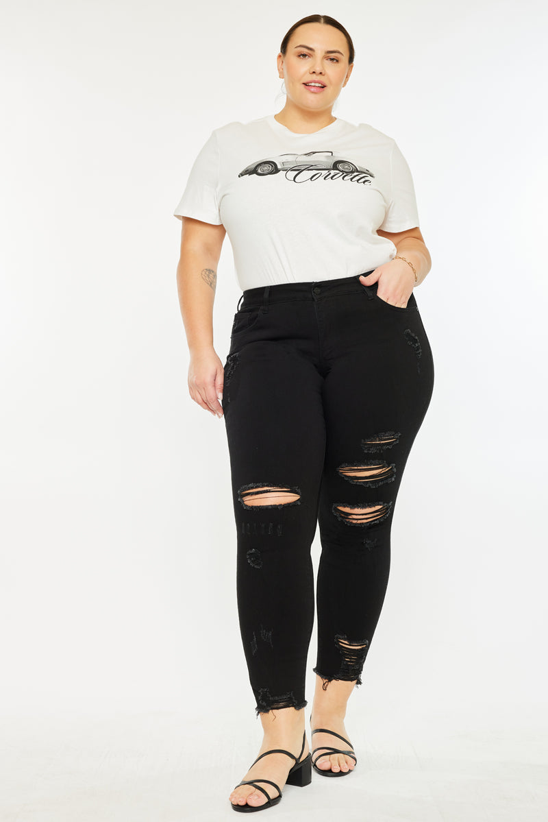 Genesis Mid Rise Ankle Skinny Jeans (Plus Size) - Official Kancan USA