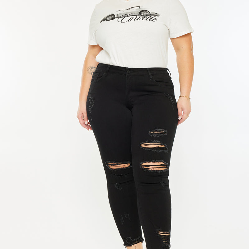 Genesis Mid Rise Ankle Skinny Jeans (Plus Size) - Official Kancan USA