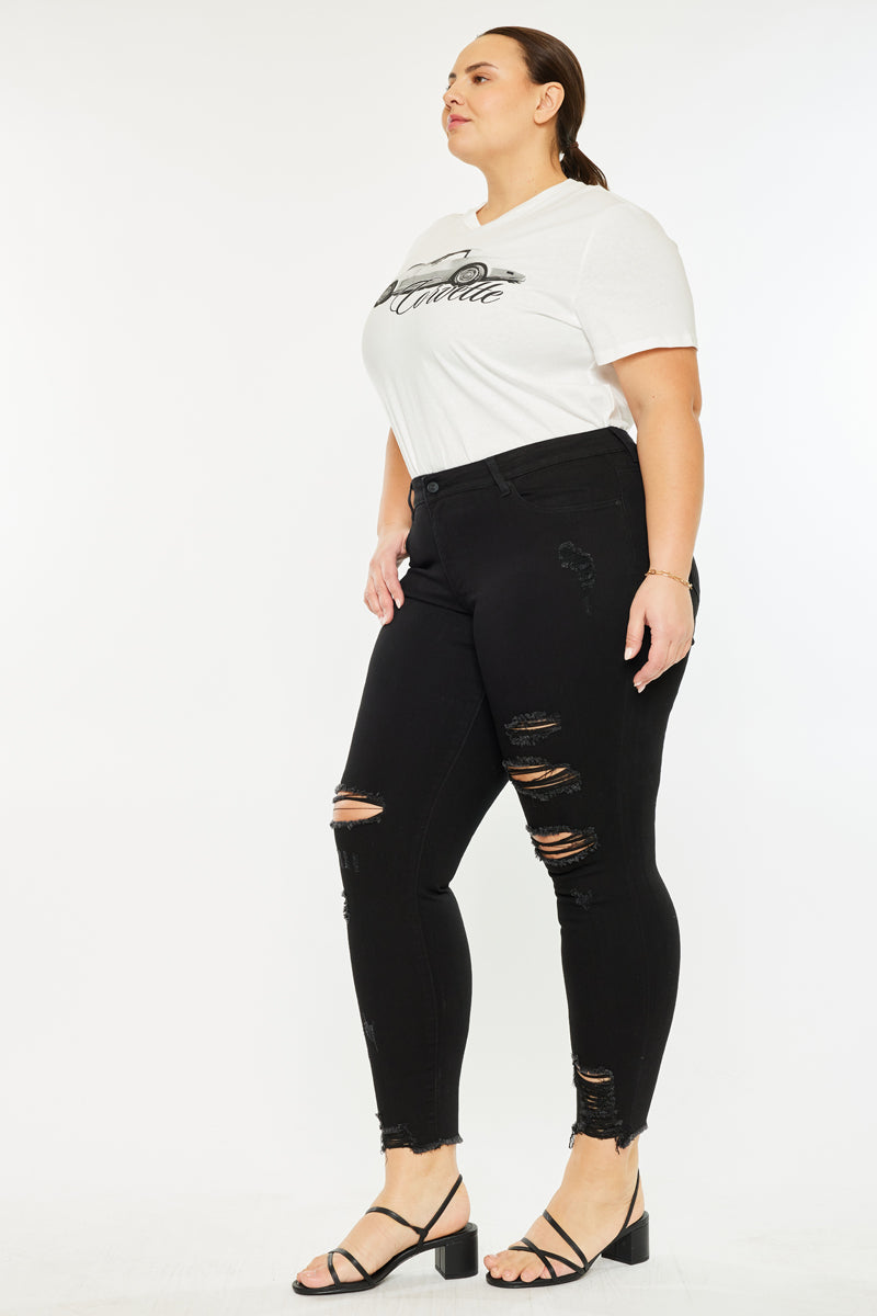 Genesis Mid Rise Ankle Skinny Jeans (Plus Size) - Official Kancan USA