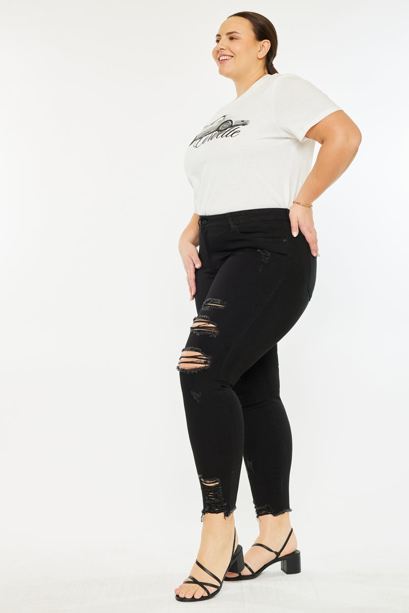 Genesis Mid Rise Ankle Skinny Jeans (Plus Size) - Official Kancan USA