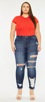 Penny Mid Rise Ankle Skinny Jeans (Plus Size) - Official Kancan USA