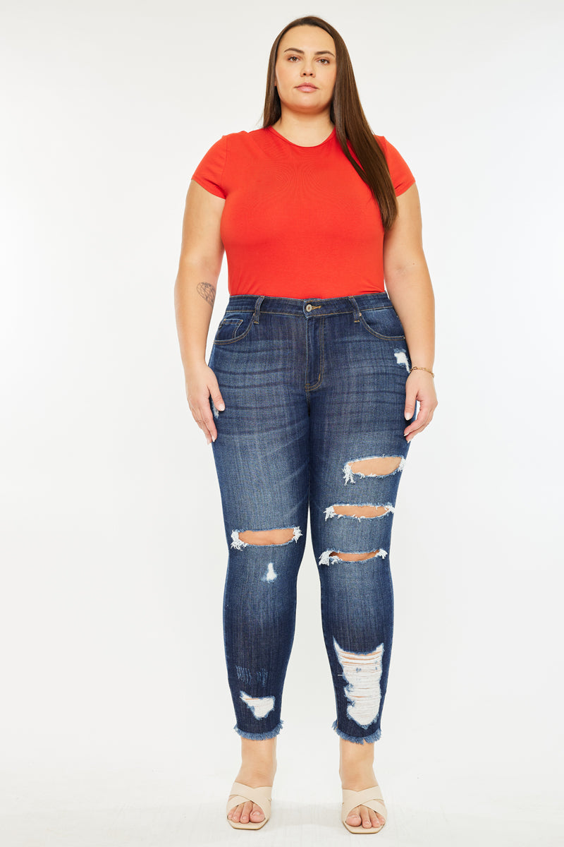 Penny Mid Rise Ankle Skinny Jeans (Plus Size) - Official Kancan USA