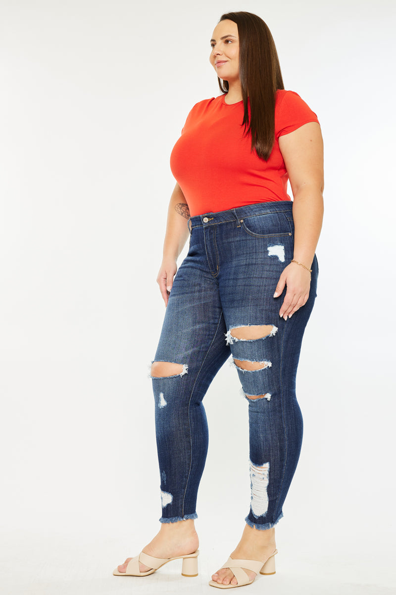 Penny Mid Rise Ankle Skinny Jeans (Plus Size) - Official Kancan USA