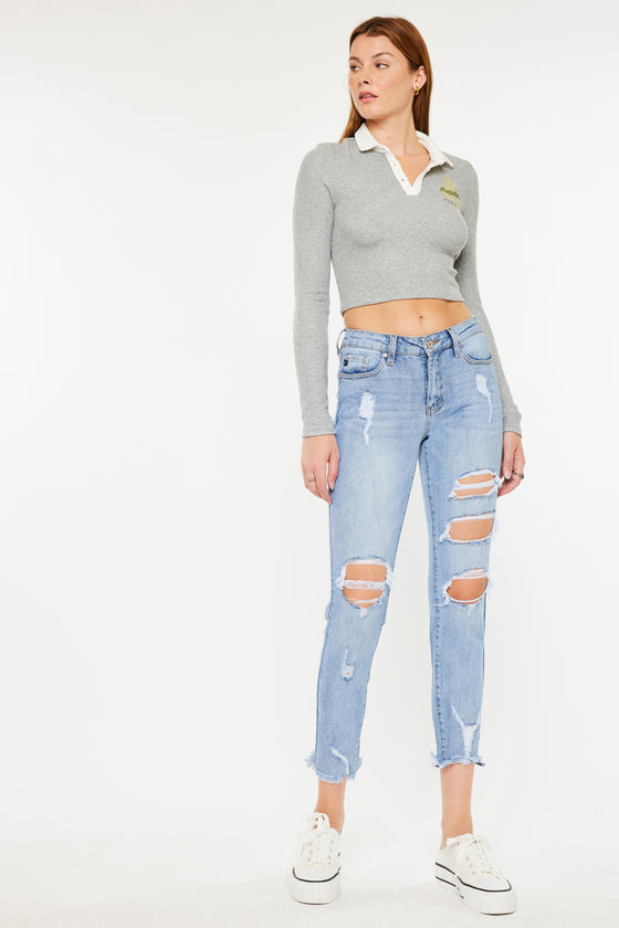 Augustina Mid Rise Ankle Skinny Jeans - Official Kancan USA