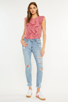  Augustina Mid Rise Ankle Skinny Jeans - Official Kancan USA