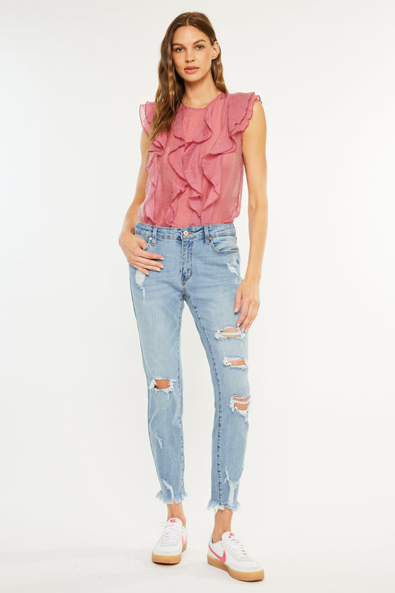 Augustina Mid Rise Ankle Skinny Jeans - Official Kancan USA