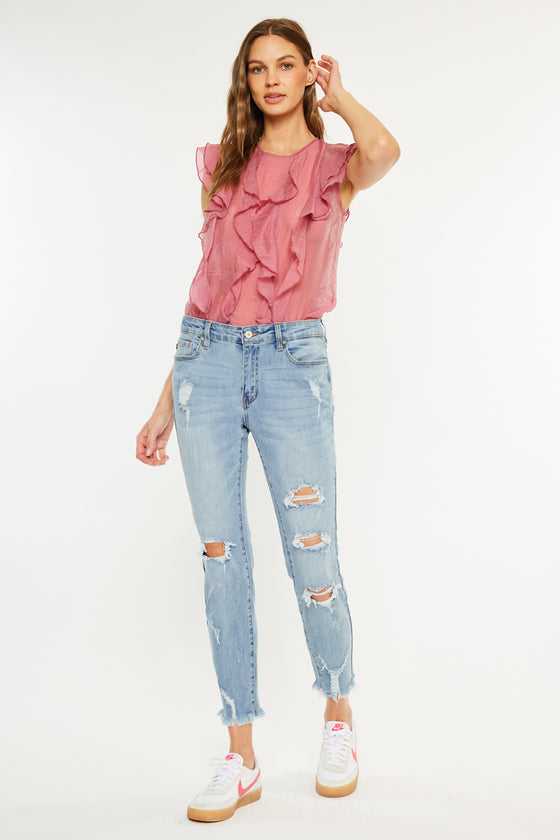 Augustina Mid Rise Ankle Skinny Jeans - Official Kancan USA