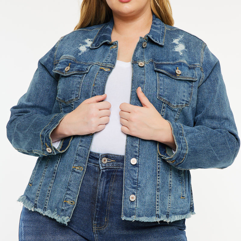 Mona Denim Jacket (Plus Size) - Official Kancan USA