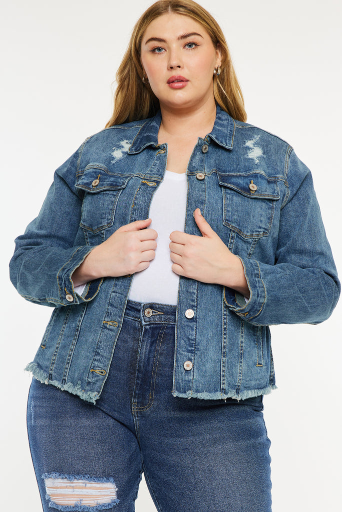 Mona Denim Jacket (Plus Size) | Kancan USA