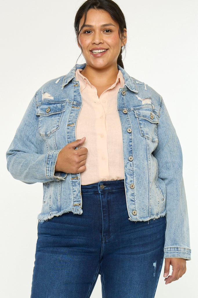 Loren Denim Jacket (Plus Size) | Kancan USA Loren Denim Jacket (Plus Size) | Kancan USA