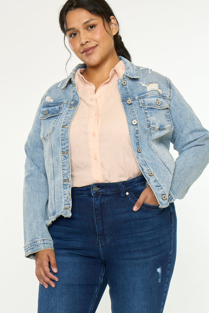 Loren Denim Jacket (Plus Size) | Kancan USA