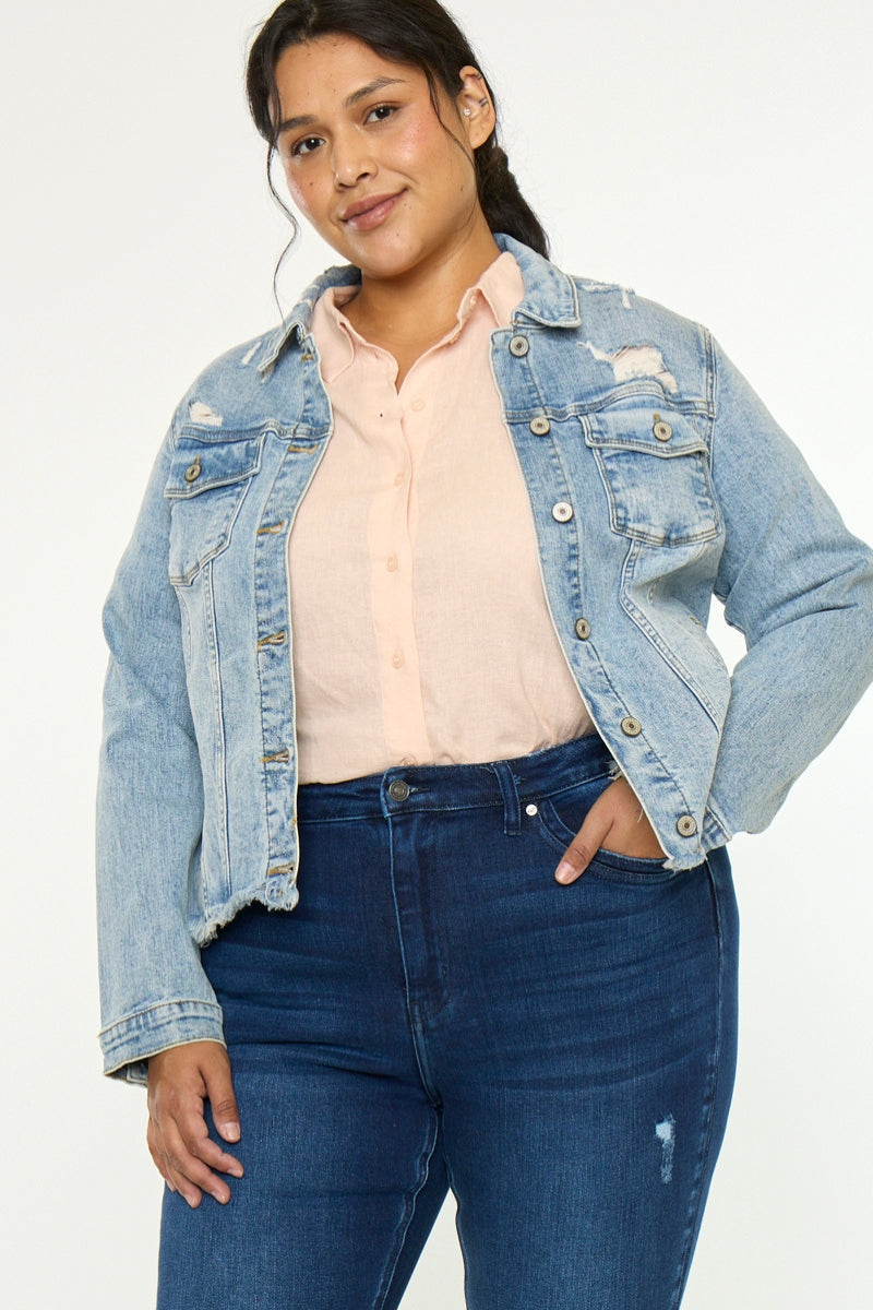 Loren Denim Jacket (Plus Size) | Kancan USA
