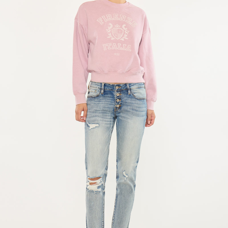 Clarie Mid Rise Boyfriend Jeans