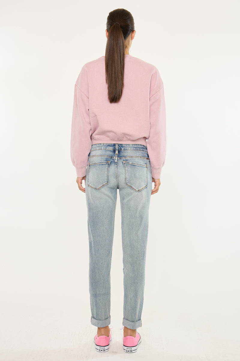 Clarie Mid Rise Boyfriend Jeans