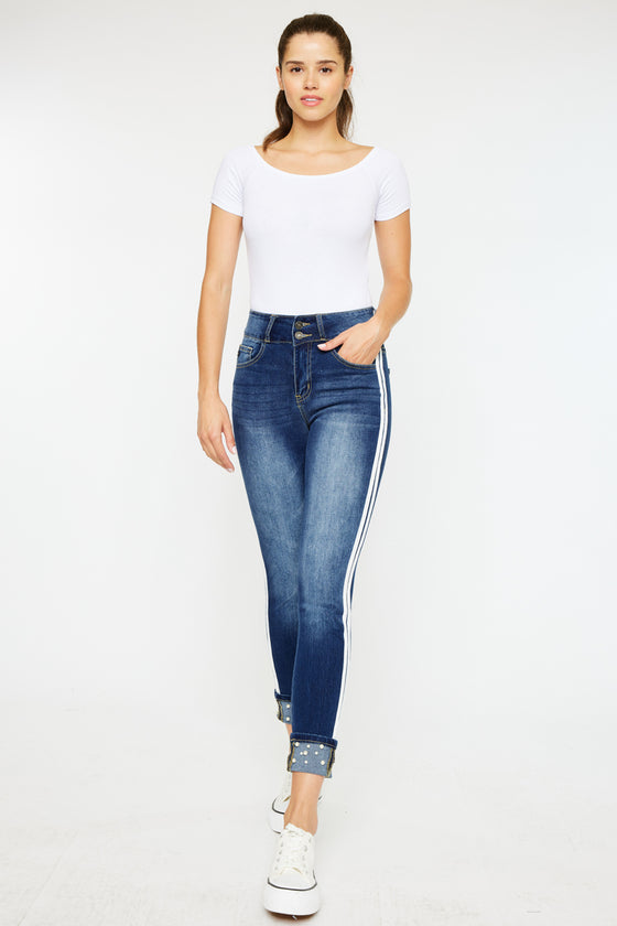 Monique  Mid Rise Cropped Skinny Jeans - Official Kancan USA