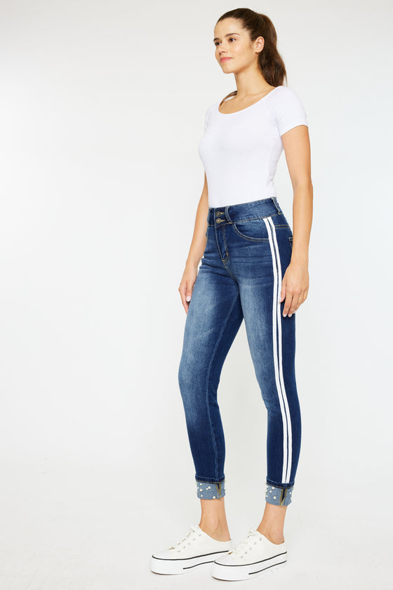 Monique  Mid Rise Cropped Skinny Jeans - Official Kancan USA