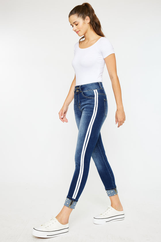 Monique  Mid Rise Cropped Skinny Jeans - Official Kancan USA