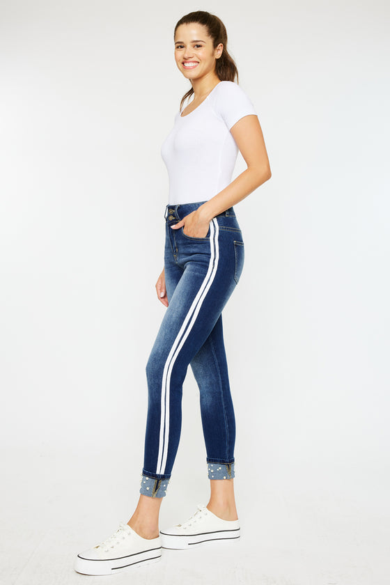 Monique  Mid Rise Cropped Skinny Jeans - Official Kancan USA