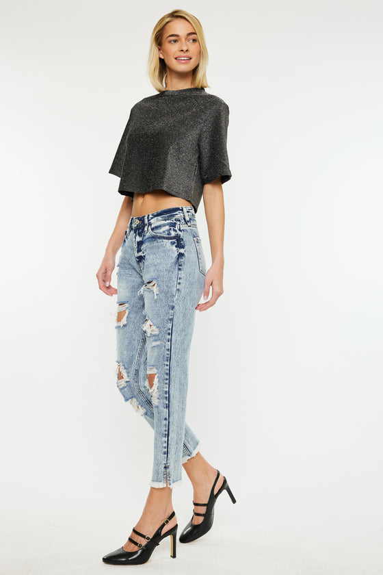 Collie High Rise Mom Jeans - Official Kancan USA