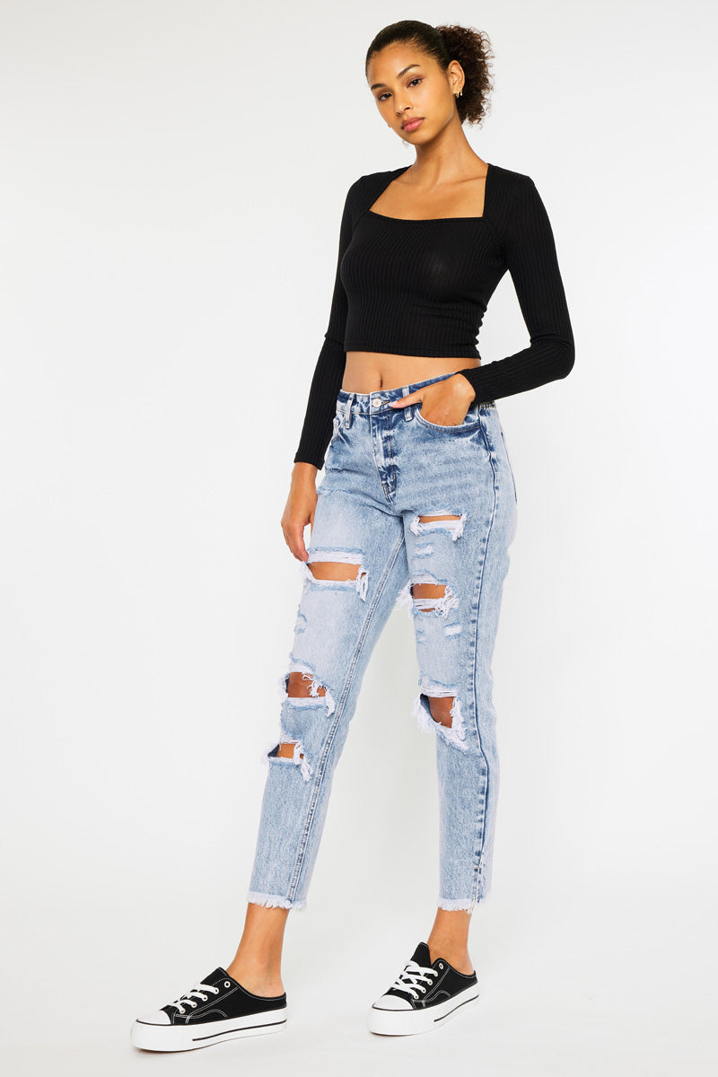 Collie High Rise Mom Jeans - Official Kancan USA