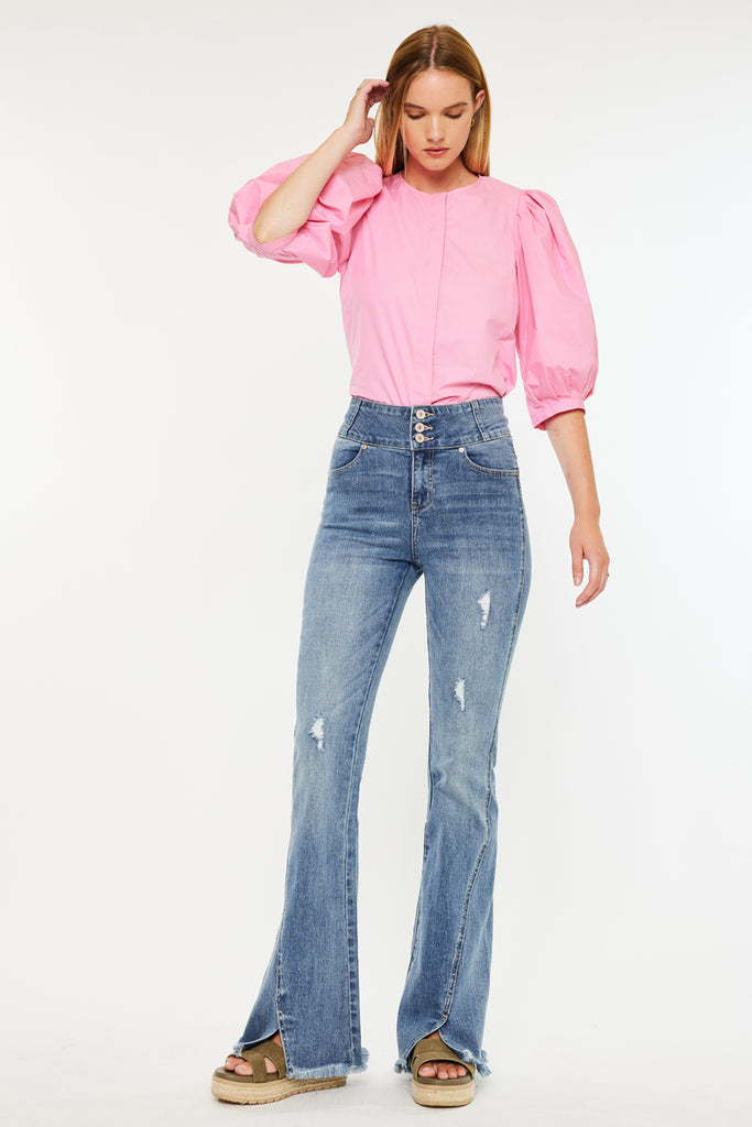 Miranda Ultra High Rise Flare Jeans - Comfort Stretch | Kancan USA