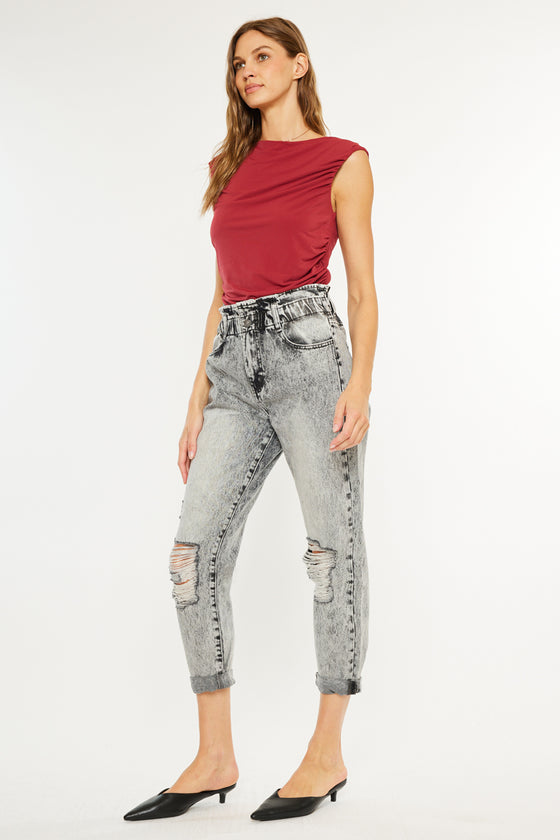 Akali Ultra High Rise Paperbag Boyfriend Jeans - Official Kancan USA