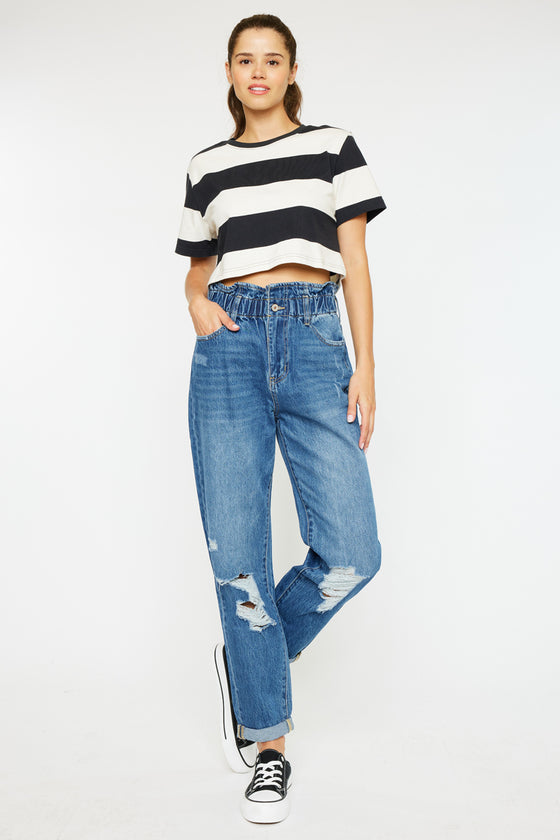 Olivia Ultra High Rise Paperbag Boyfriend Jeans - Official Kancan USA