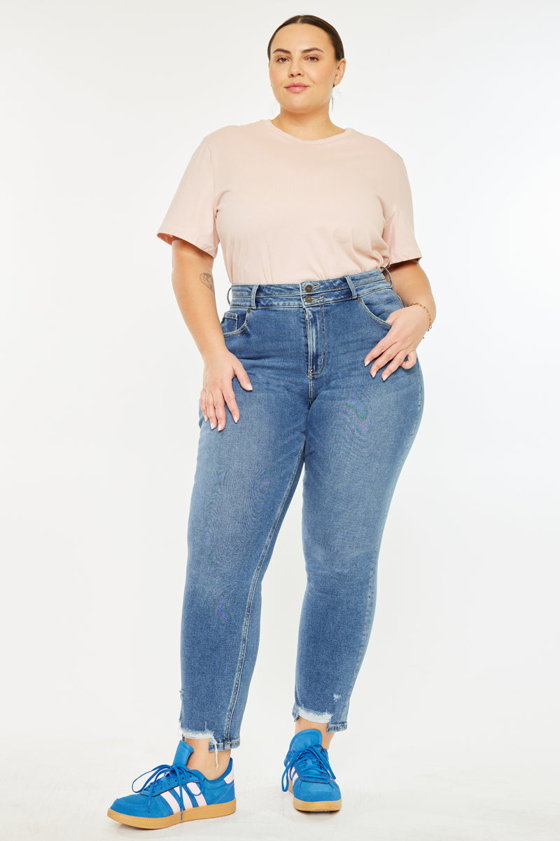 Rosemary High Rise Straight Jeans (Plus Size) - Official Kancan USA