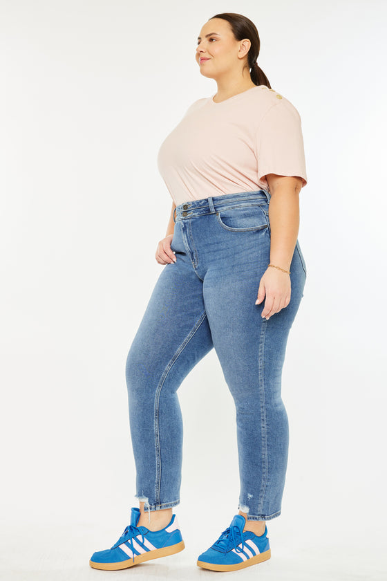Rosemary High Rise Straight Jeans (Plus Size) - Official Kancan USA