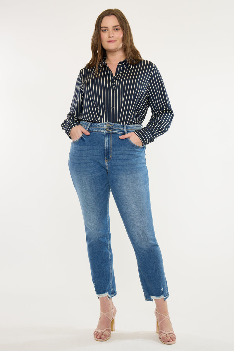 Rosemary High Rise Straight Jeans (Plus Size) - Official Kancan USA