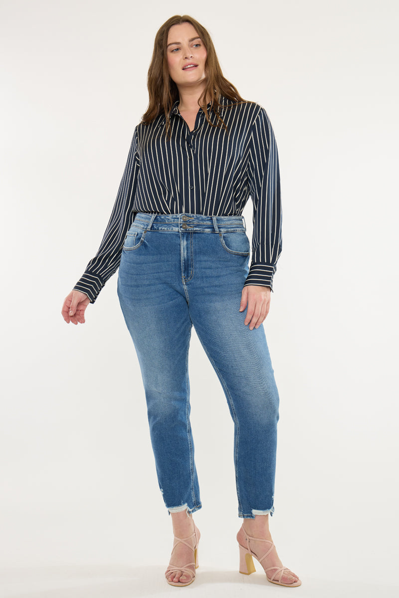 Rosemary High Rise Straight Jeans (Plus Size) - Official Kancan USA