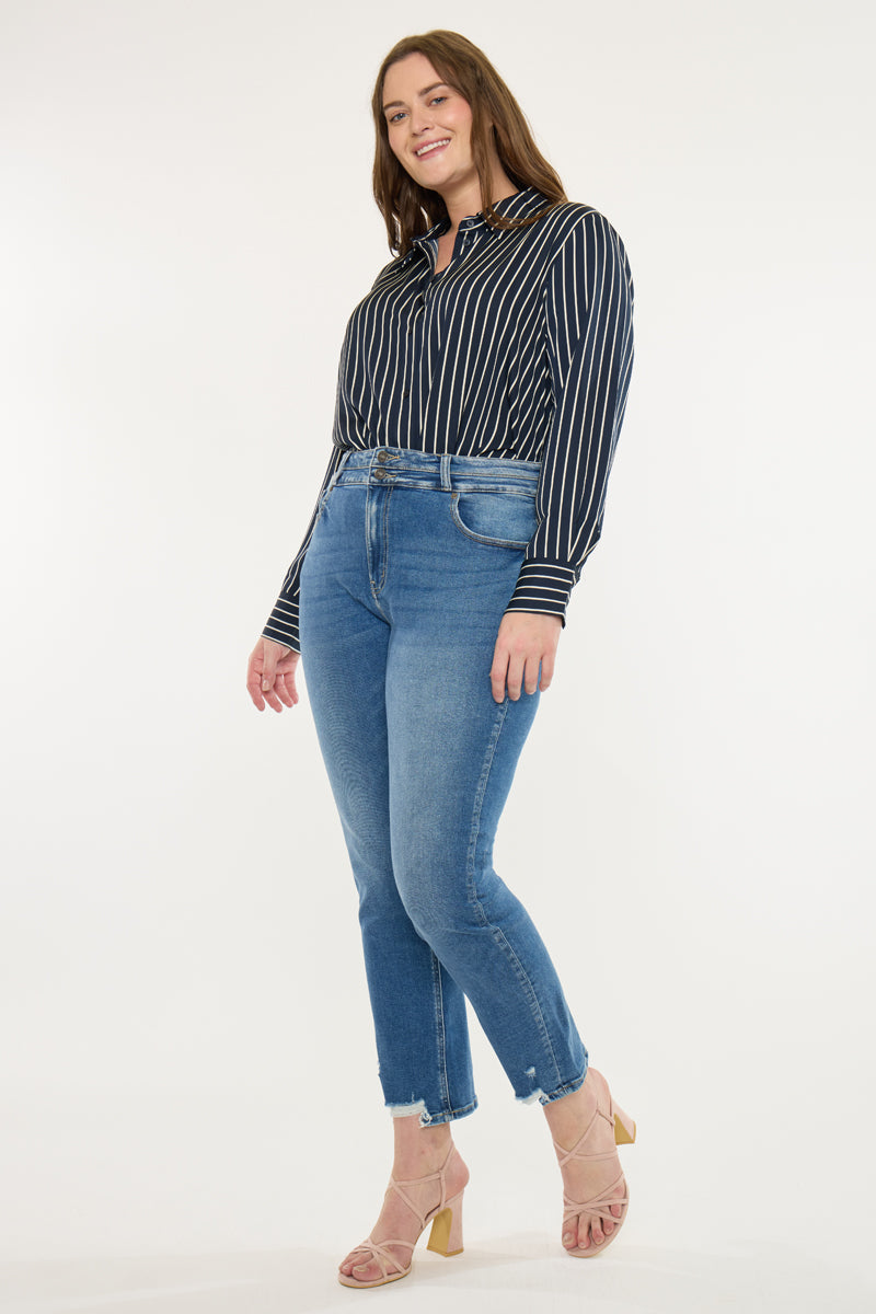 Rosemary High Rise Straight Jeans (Plus Size) - Official Kancan USA