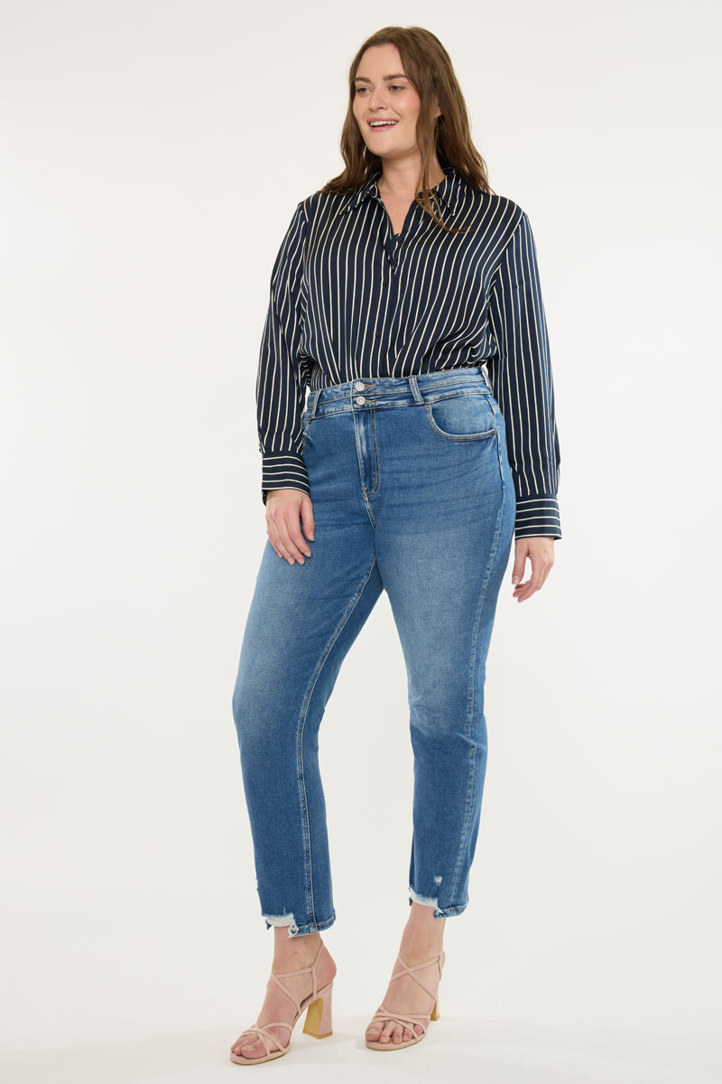 Rosemary High Rise Straight Jeans (Plus Size) - Official Kancan USA