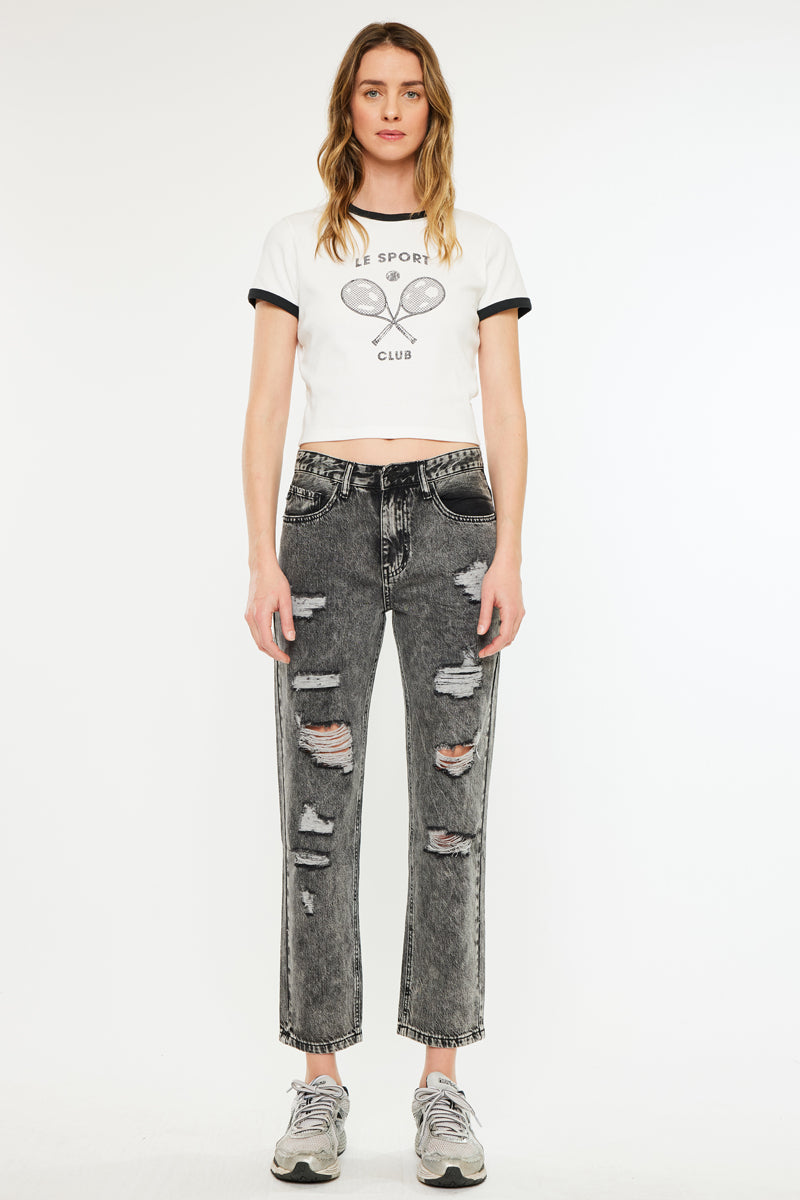 Rita High Rise Slim Straight Fit Leg Jeans - Official Kancan USA
