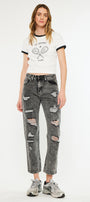 Rita High Rise Slim Straight Fit Leg Jeans - Official Kancan USA