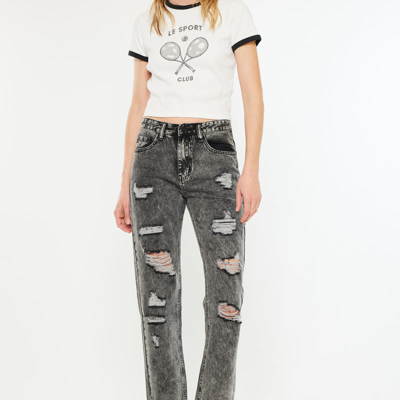 Rita High Rise Slim Straight Fit Leg Jeans - Official Kancan USA