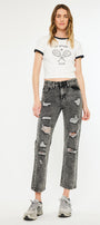 Rita High Rise Slim Straight Fit Leg Jeans - Official Kancan USA