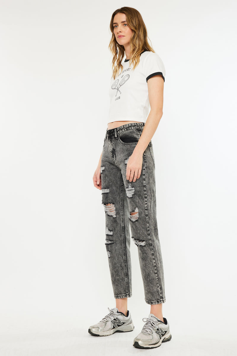Rita High Rise Slim Straight Fit Leg Jeans - Official Kancan USA