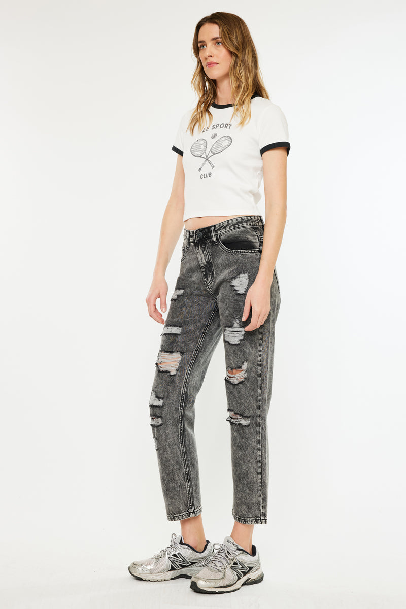 Rita High Rise Slim Straight Fit Leg Jeans - Official Kancan USA