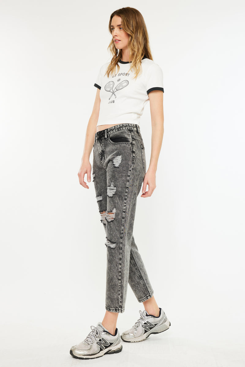 Rita High Rise Slim Straight Fit Leg Jeans - Official Kancan USA