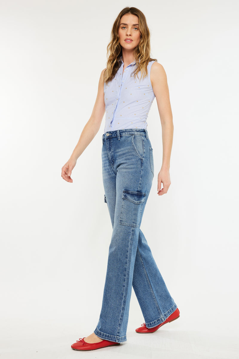 Aspen High Rise Wide Flare Jeans – Kancan USA