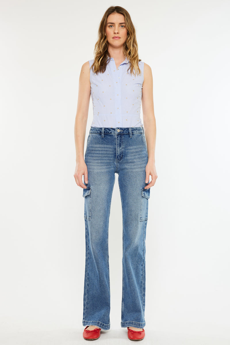 Aspen High Rise Wide Flare Jeans – Kancan USA