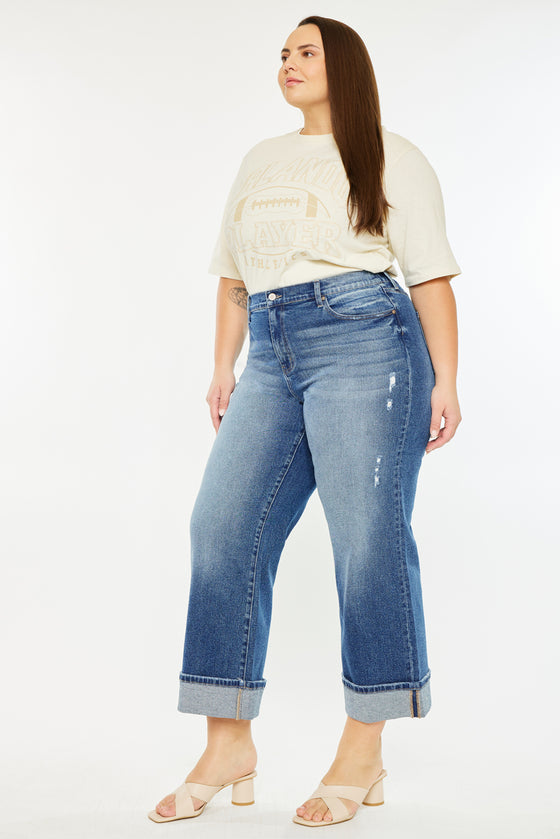 Conie High Rise Wide Leg Jeans (Plus Size) - Official Kancan USA