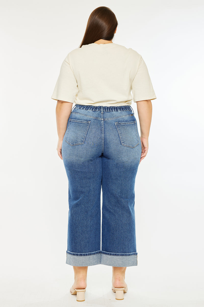 Conie High Rise Wide Leg Jeans (Plus Size) - Official Kancan USA