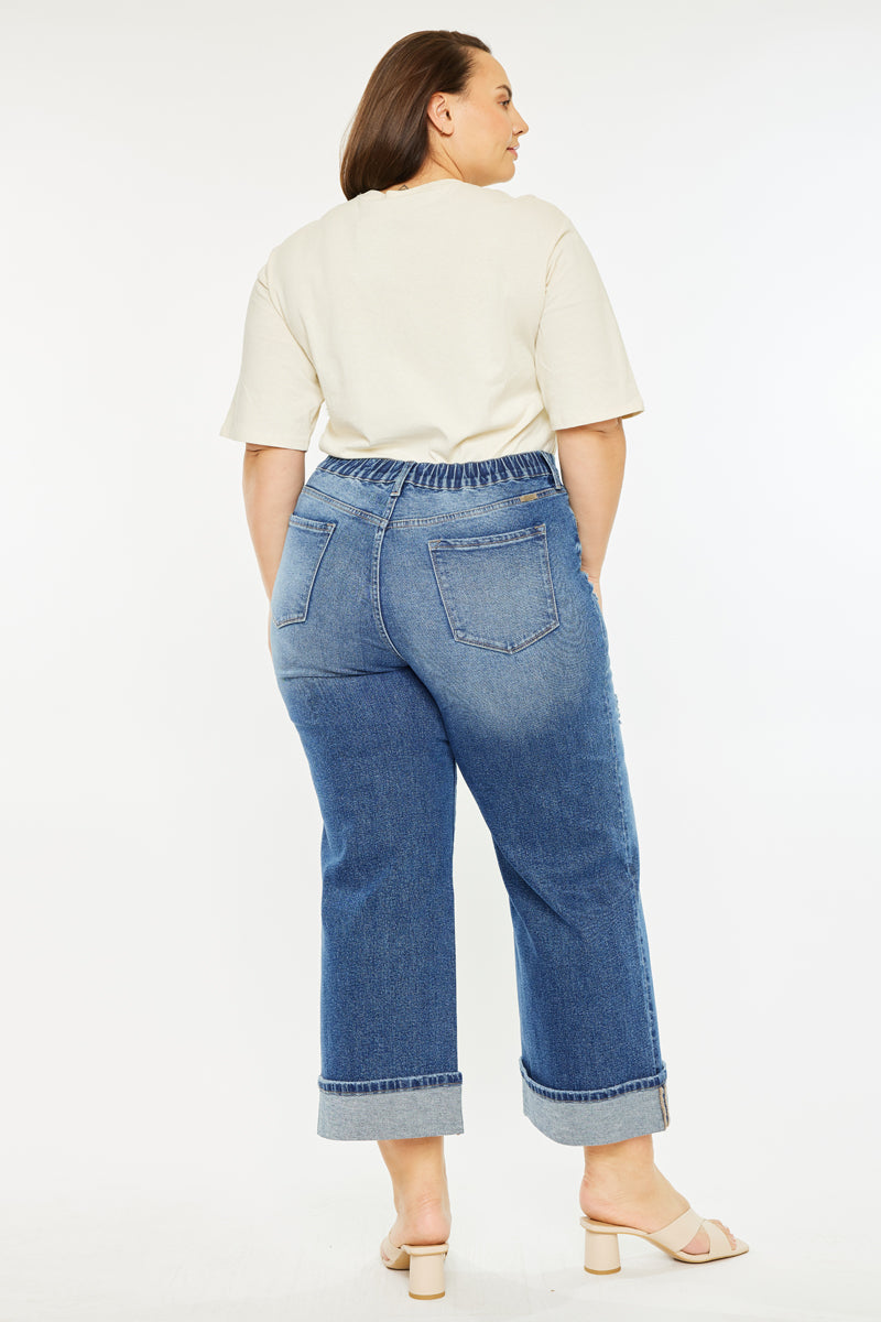 Conie High Rise Wide Leg Jeans (Plus Size) - Official Kancan USA