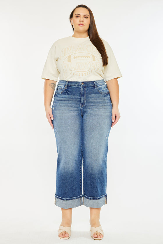 Conie High Rise Wide Leg Jeans (Plus Size) - Official Kancan USA