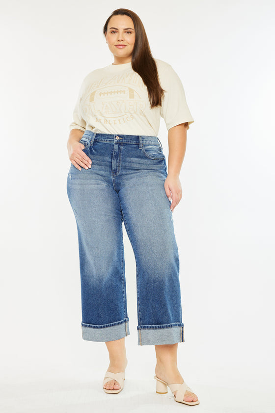 Conie High Rise Wide Leg Jeans (Plus Size) - Official Kancan USA